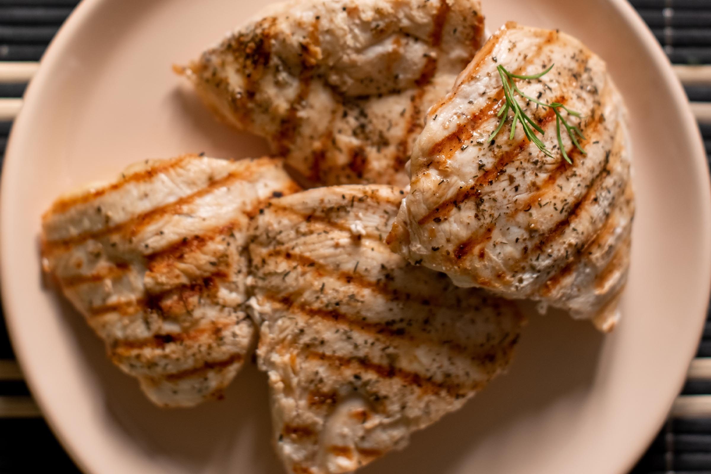 Grilled chicken on a plate