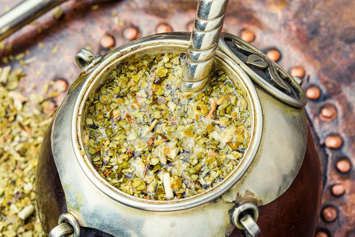 yerba mate tea in a calabash gourd